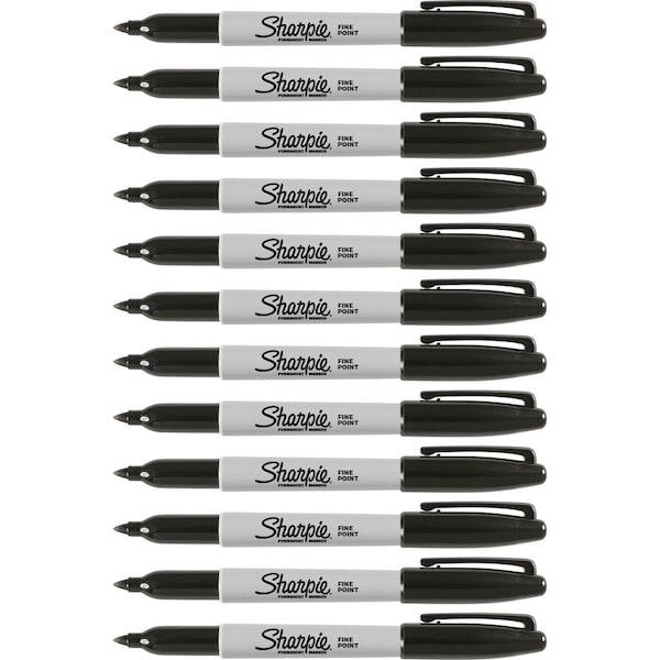Sharpie Permanent Marker, , Fine Point, 12/DZ, Black PK SAN30051DZ - main